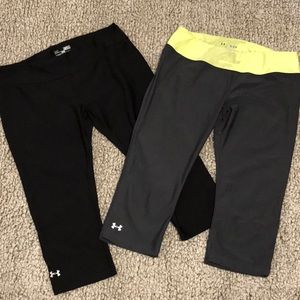 2 Pairs Under Armour Fitted Capris